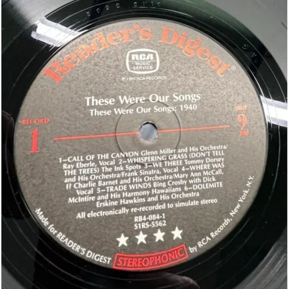 Those Were Our Songs The Early 40s Readers Digest RCA 7 LP Record Box Set